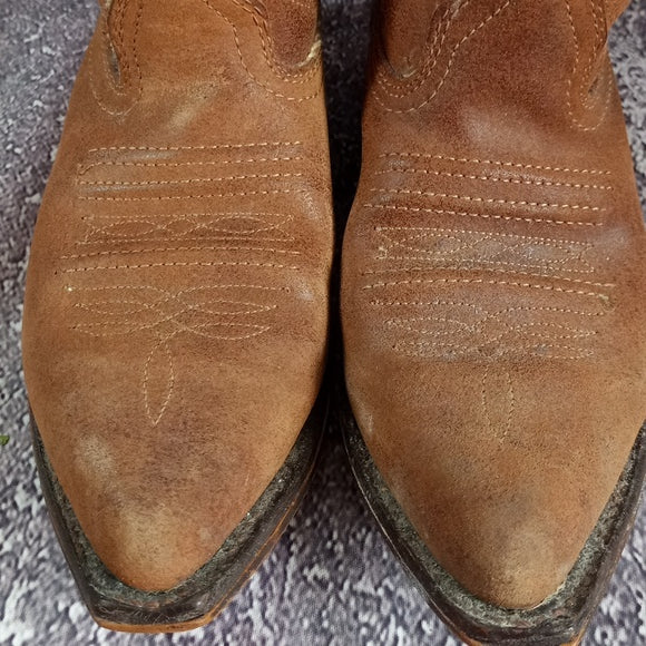 Vintage Leather Cowboy Boots 3B13769 S-13979W Made In Canada