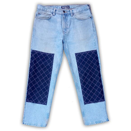 Vintage 90s Reworked Double Knee Utilitarian Workwear Baggy Denim Jeans UNISEX