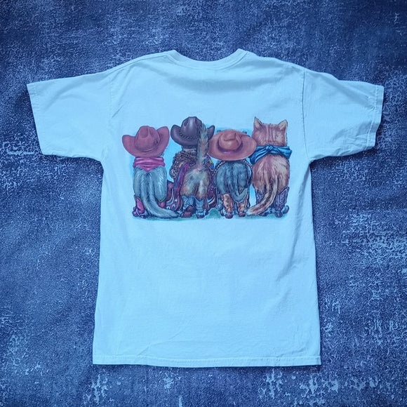 Cowboy Cats Houston Texas Prints Of Tails T-Shirt