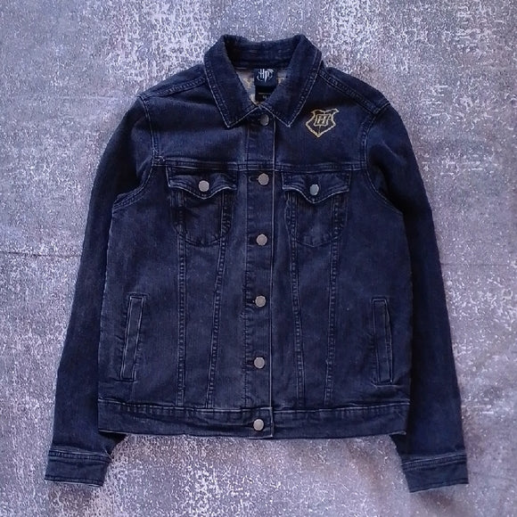 Harry Potter Hufflepuff Denim Jacket with Gold Badger