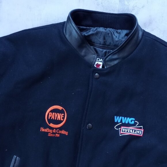 Vintage 90s Wool PAYNE WWG Totaline Leather Varsity Jacket
