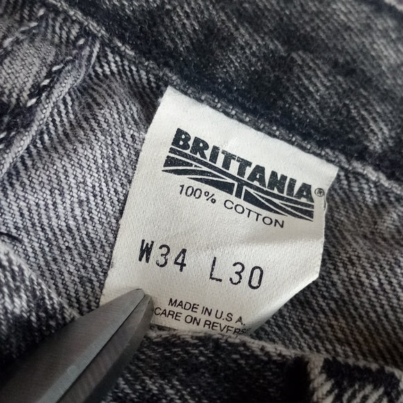 Vintage Acid Wash Brittania Ripped Denim Jeans MADE IN USA