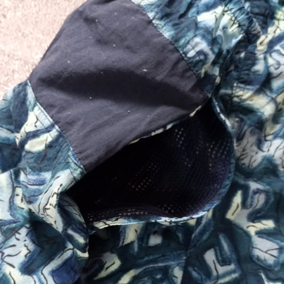 Vintage Speedo Blue Patterned Swim Shorts FUNKY PATTERN 90s