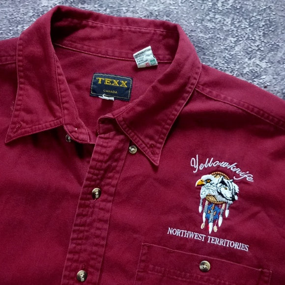 Vintage 90s YELLOWKNIFE Northwest Territories Texx Button-Up Shirt