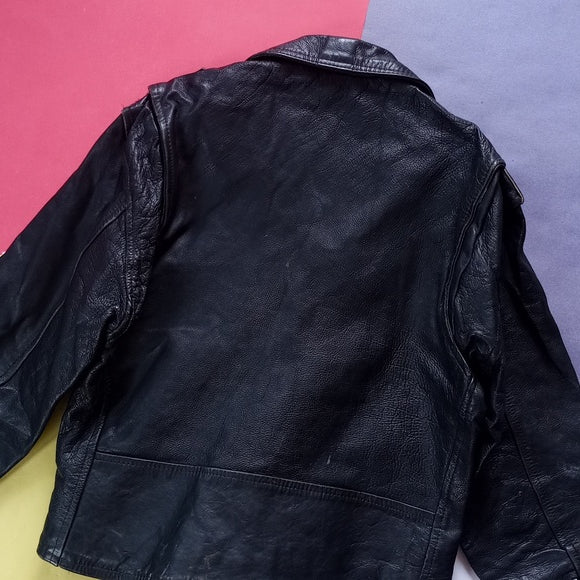 Vintage 80s Echtes Leder Echt Leer Leather Motorcycle Jacket