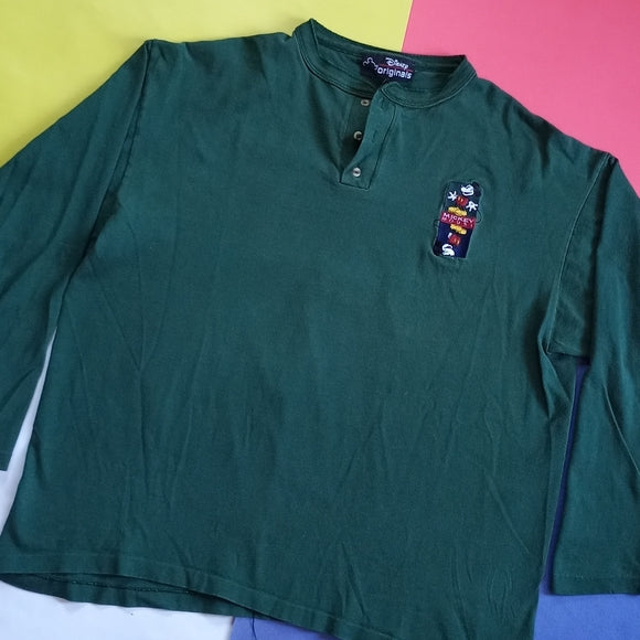 Vintage Mickey Mouse Embroidered Single Stitch Longsleeve Shirt