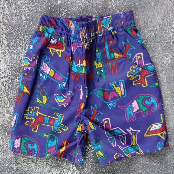 VINTAGE 90s OSHKOSH B'GOSH Purple Animal Print Shorts