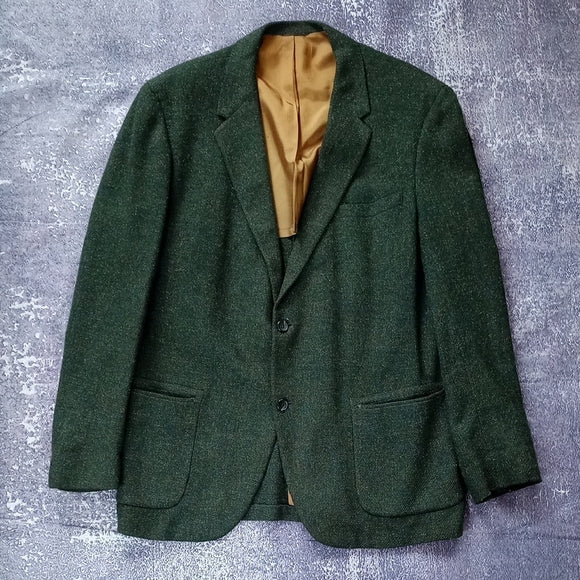 Vintage SAUVE FRERES CONTOUR CUT SAVILE ROW Men's Green Blazer