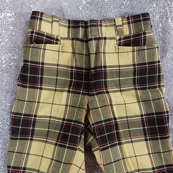 Vintage Stretch Woven By Keithmoor Wool Flare Plaid Pants UNISEX