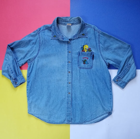 Vintage 2000 Women's Looney Tunes Tweety Bird Denim