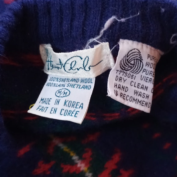 Vintage 90s Hunt Club Shetland Wool Crewneck Sweater