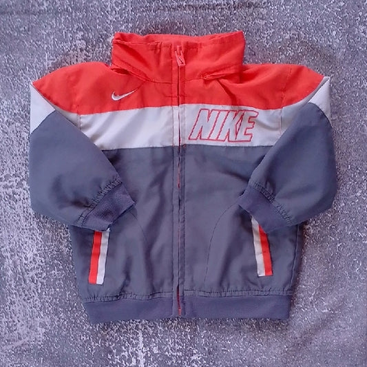 Nike Kids Red and Gray Windbreaker Jacket