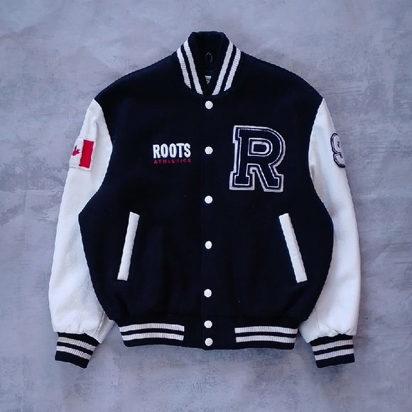 VINTAGE 1999 Roots Athletics Canada Kids Varsity Jacket UNISEX