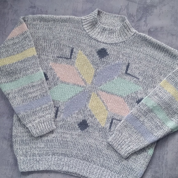 Vintage Flower Pattern Crewneck Mom/Dad Sweater