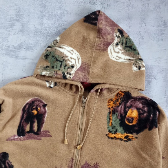 Vintage Y2K Bears Wildlife ZipUp Sweater