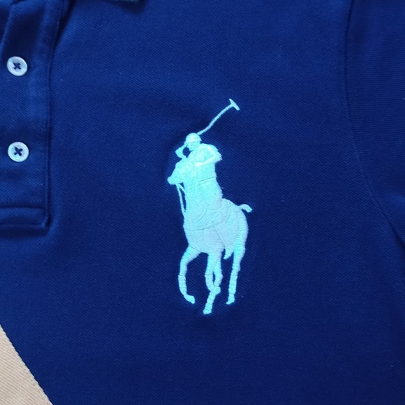 Polo By Ralph Lauren Big Pony#1 Yellow Stripe Custom Slim Fit Polo T-Shirt