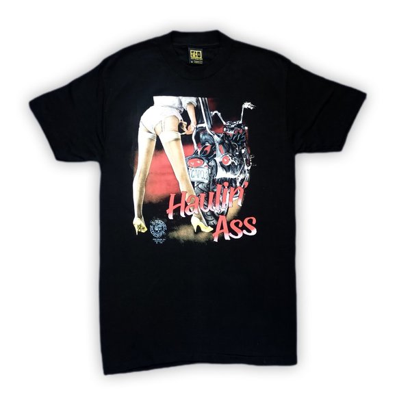 Vintage 1990 Haulin Ass Just Brass INC Single Stitch T-Shirt 3D Emblem