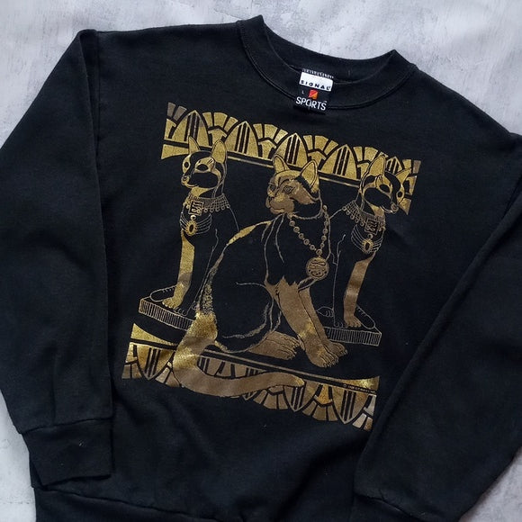 Vintage 1989 Cat Egyptian Air Waves Inc Crewneck UNISEX