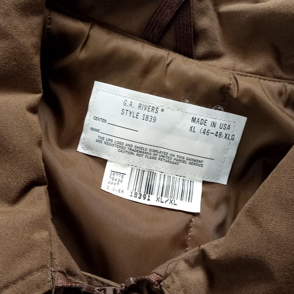 VINTAGE UPS Cargo Pocket Brown Worker Jacket G.A. Rivers Style 1839