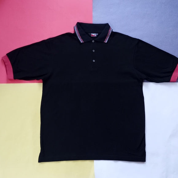 Vintage 1990 Patterned Collar Canada Sportswear Polo Shirt UNISEX