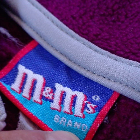 Vintage 90s M&M's OH NUTS PROMO Maroon Fleece Vest with Embroidery UNISEX