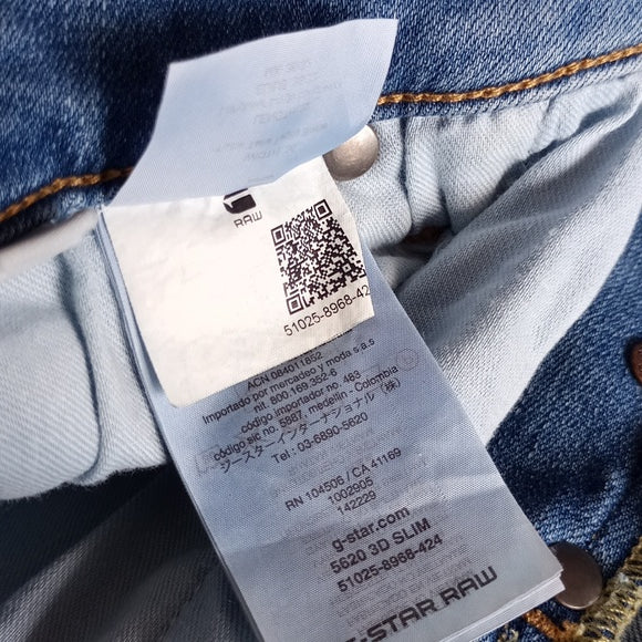 G-Star Taille Talla Taglia Breite Denim Jeans 5620 3D Slim