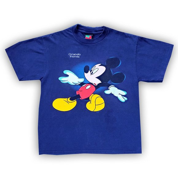 Vintage 80 90's Walt Disney MICKEY Mouse All Over Print Orlando Florida T-Shirt