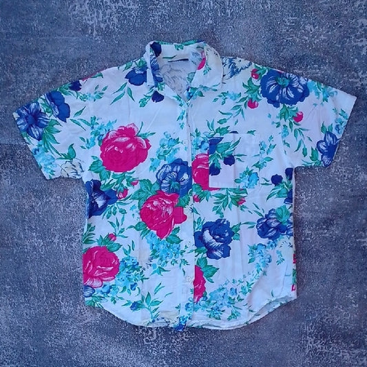 Vintage 90s GITANO Floral Women's Shirt - Multicolor