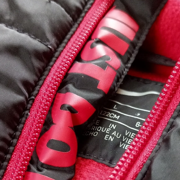 Nike JUST DO IT Black and Red Hooded Jacket PUFFER