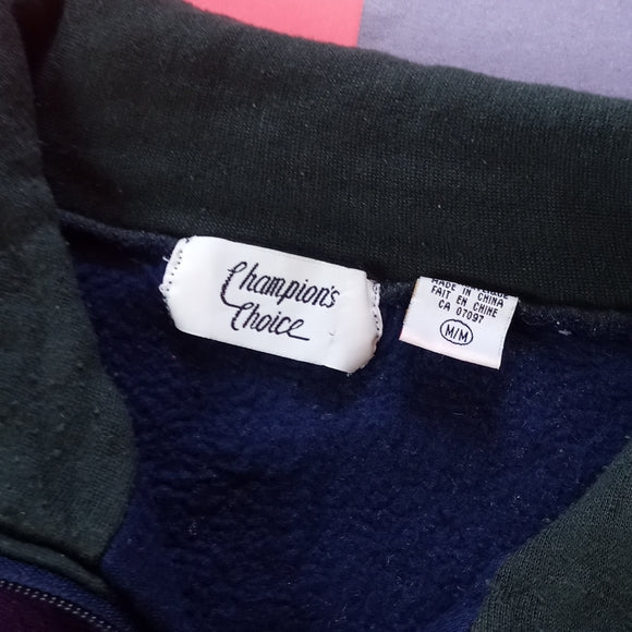 Vintage Uncle Phile Style Color Block Zip Up champions Choice Sweater UNISEX