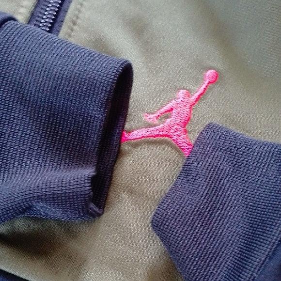 JORDAN Olive and Navy Zip-Up Jacket Tracksuit