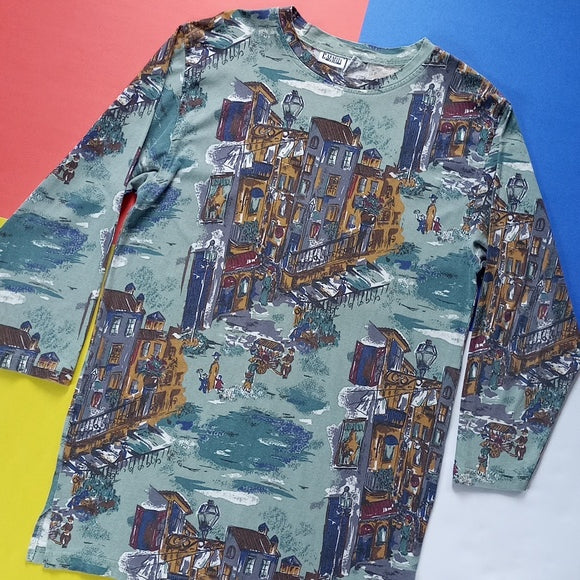 Vintage Capacity Knits Cityscape Big Shirt