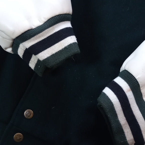 Michigan State Spartans Steve & Barry's Wool Varsity Jacket Faux Leather