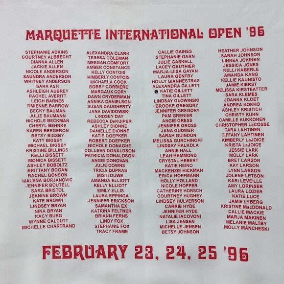 Vintage 1996 Marquette International Open LEE Crewneck Sweater UNISEX