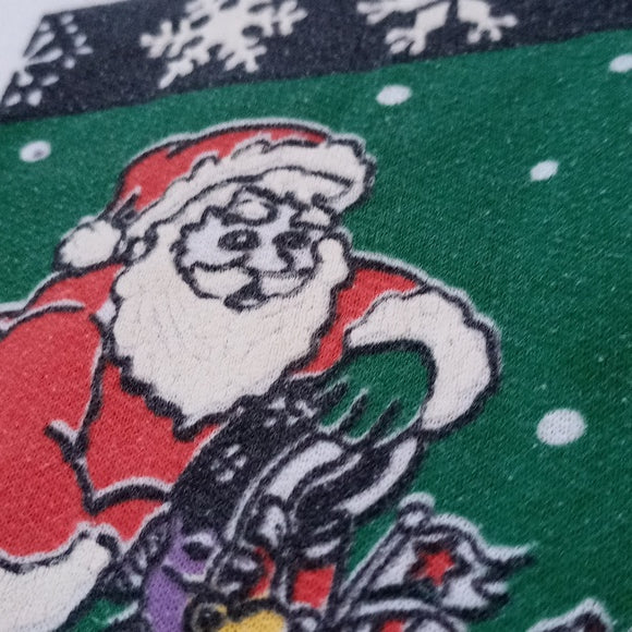 Vintage 90s Christmas NOEL Big Print All Over Crewneck Sweater