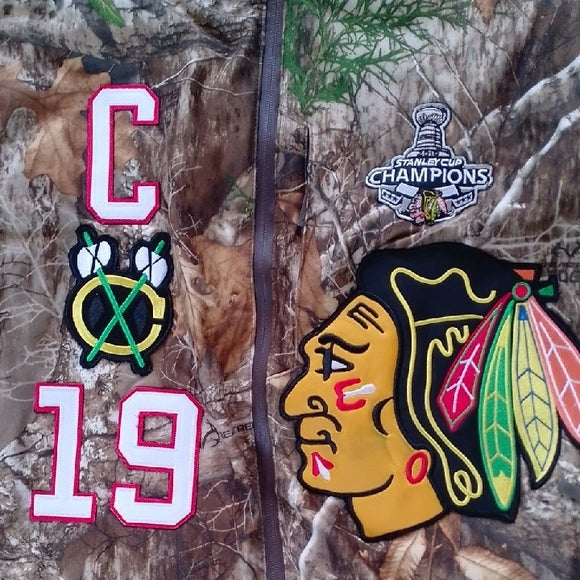 🔥 CUSTOM REWORKED JONATHAN TOEWS CAMO NHL JACKET — ONE OF A KIND! 🔥