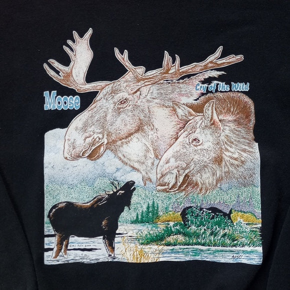 Vintage 2000 Moose Cry Of The Wild Big Print Sweater Unisex