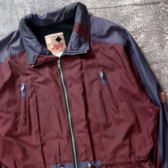 VINTAGE JOFF COLLECTION Men's Burgundy and Navy Jacket
