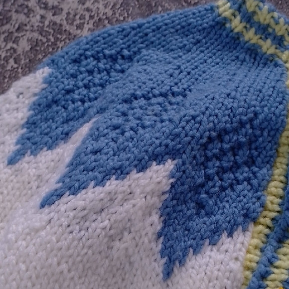 Blue and White Women's Sweater