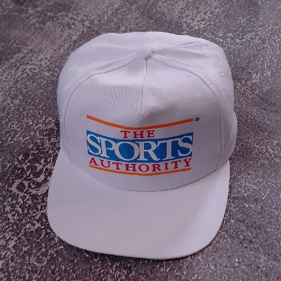 Vintage 90s The Sports Authority White Cap Snap Back