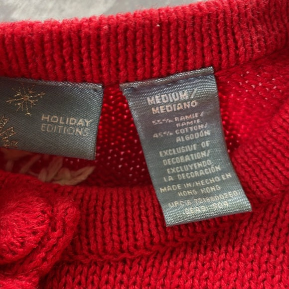 Vintage Ugly Christmas Sweater With Falling Snowflake on Town