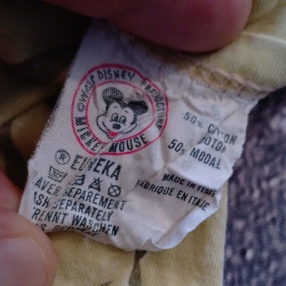Vintage 90s Disney Mickey Mouse Safari Tee - Tan