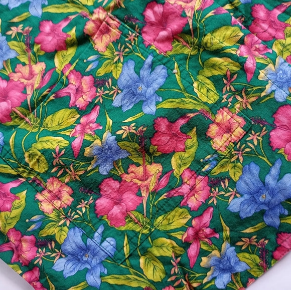 Vintage Womens Button-Up Light Summer Floral Shirt