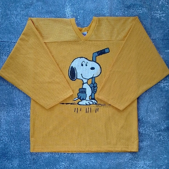 Vintage Snoopy With Hockey Stick Peanuts Hockey Jersey
