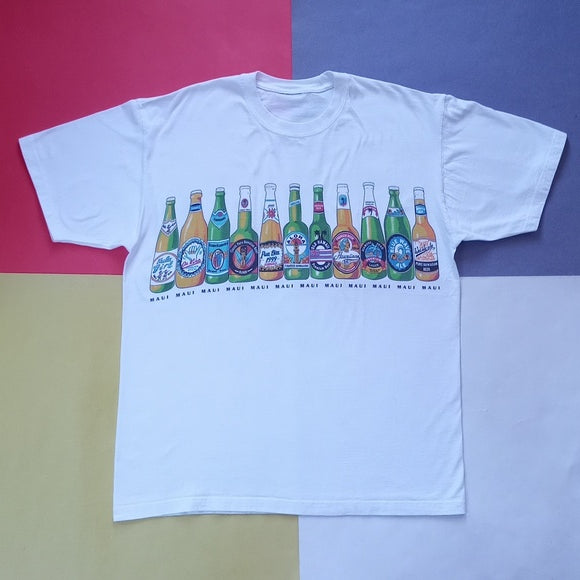 Vintage 1999 Hawaii Pua Bia Maui Beer Bottles T-Shirt Unisex