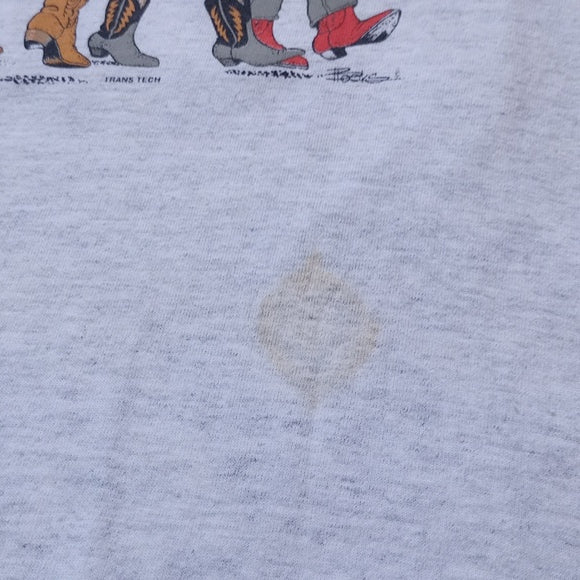 Vintage Cats In Cowboy Attire Western Front & Back Single Stitch T-Shirt