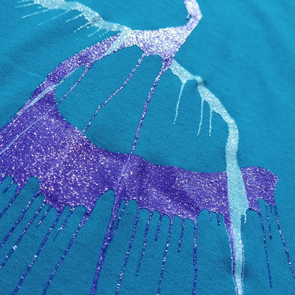 Vintage 90s Abstract Paint Design Glitter Single Stitch T-Shirt Unisex Big Print