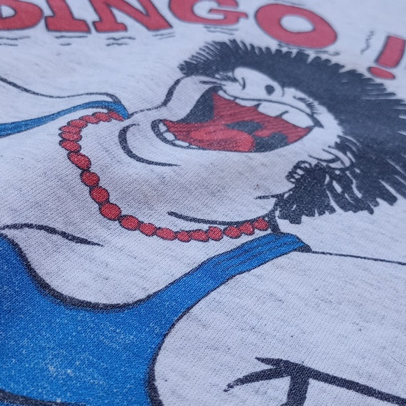 Vintage 90s Women Screaming BINGO Graphic Crewneck Sweater