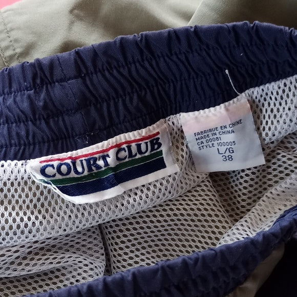 Vintage 90s Court Club Orange/ Blue Striped Essential Shorts Unisex