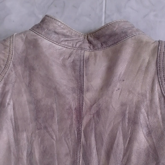 SHEEP NAPPA LEATHER JACKET GREY FAVOURITES YESSICA